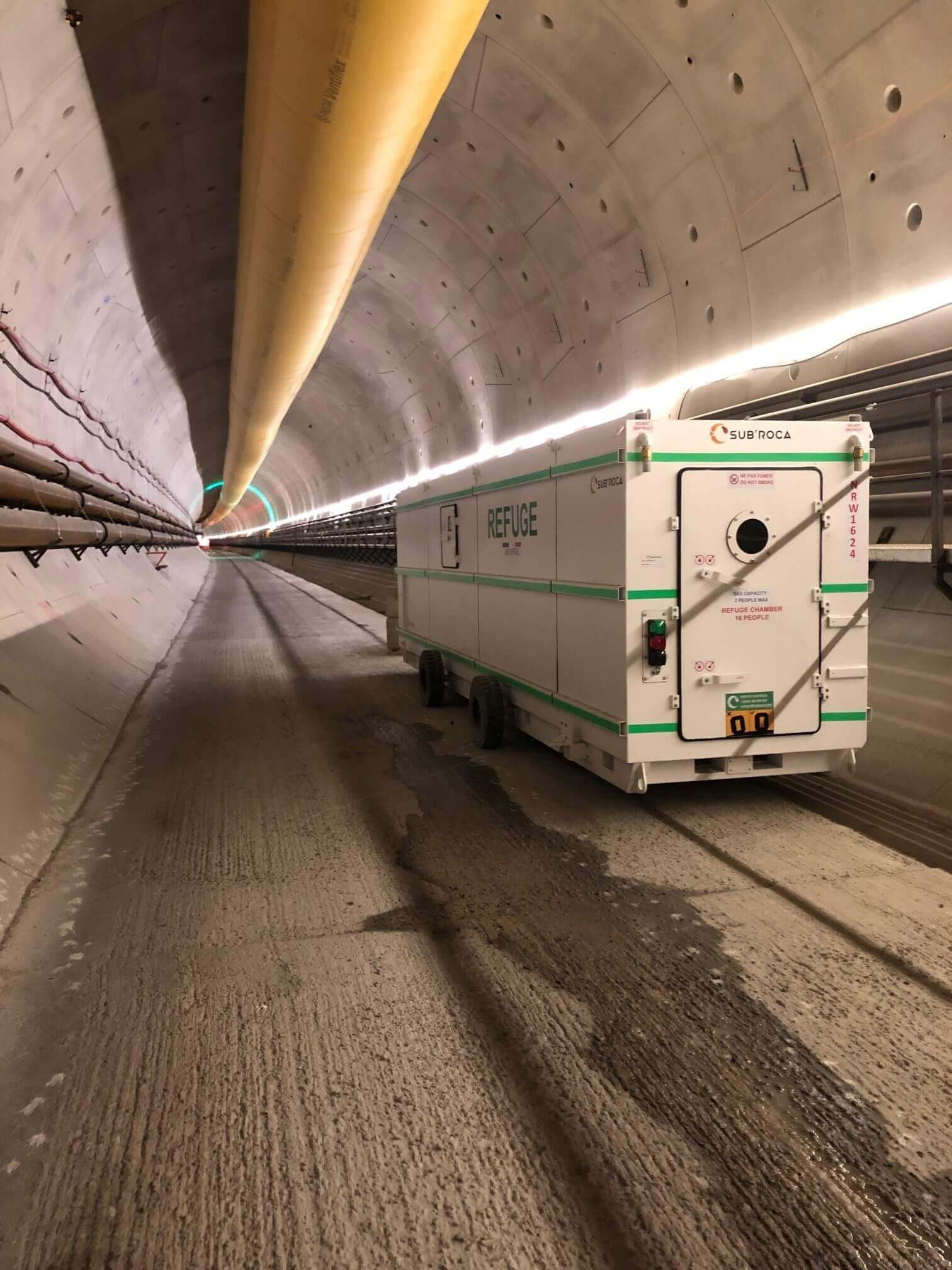 Refuge de secours Shelt'Air pour tunnel en construction